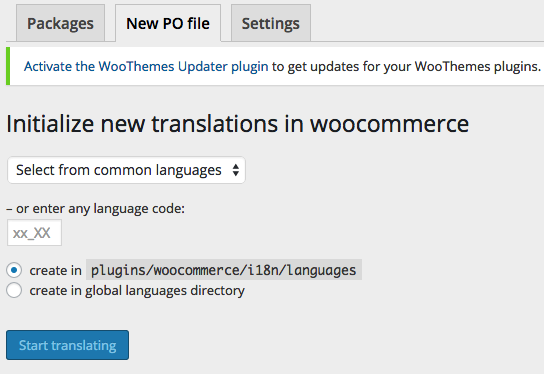 Loco Translate: create new language