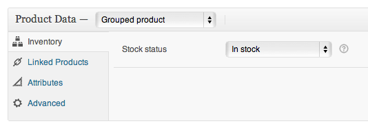 To create your parent product select 'Grouped' from the Product Type Dropdown. 