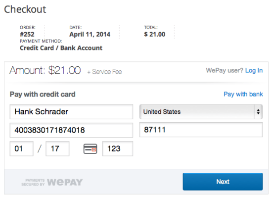 WooCommerce WePay iframe checkout